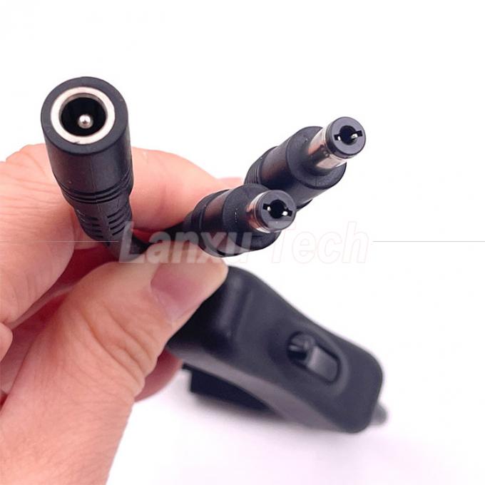 12v Splitter 1 Hembra a 2 Hombres enchufe de corriente continua 5.5x2.1mm encendido y apagado Cable de cable de interruptor para luz de lámpara LED 2