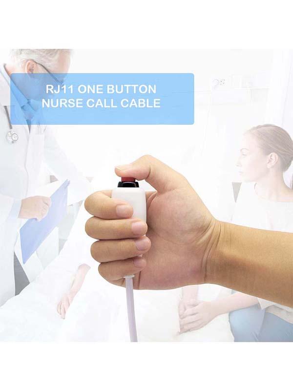 Custom 6.35 Single Button Switch Line Emergency Call Button Cable de llamada de enfermería con clip para la estación de enfermería Sistema de llamada de enfermería 8