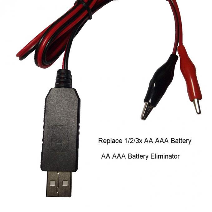 AA AAA Batería Eliminador Batería de reposición USB 5v a 1.5v 3v 4.5v Paso abajo Cable de cargador de energía para juguete eléctrico de luz LED 2