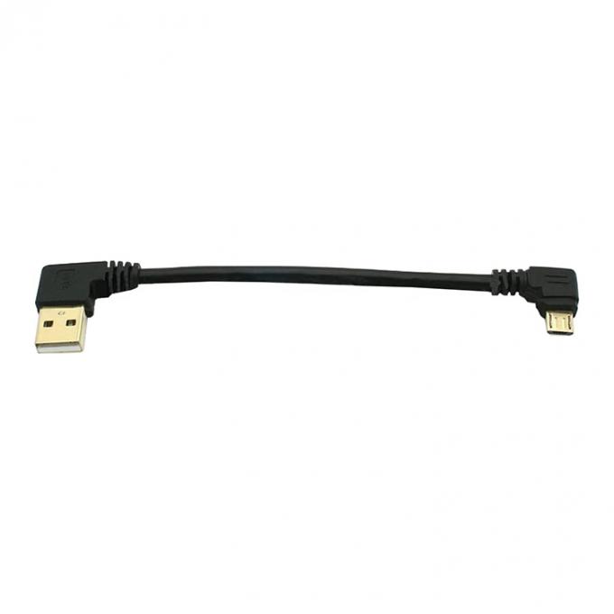 Ángulo USB a la forma de L ángulo izquierdo derecho 90 grados Micro V8 Cable de carga de datos de extensión 5