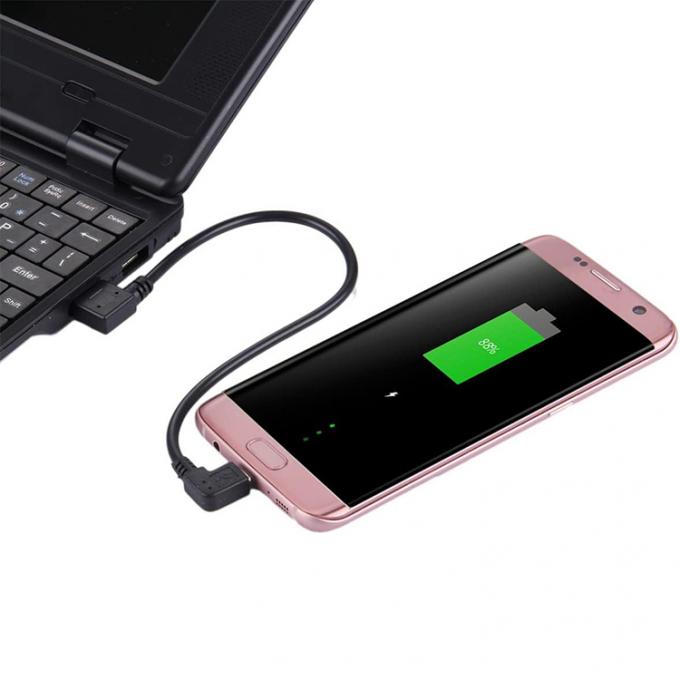 Ángulo USB a la forma de L ángulo izquierdo derecho 90 grados Micro V8 Cable de carga de datos de extensión 7