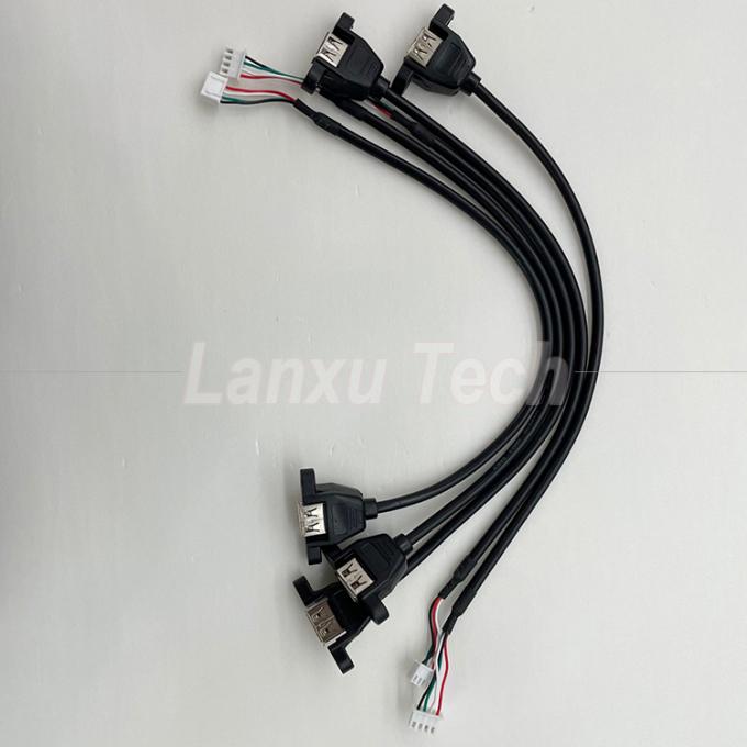 Cable de montaje de panel USB 2.0 tipo A a JST XH PH VH de 4 pines 6