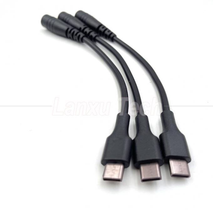 Cable de extensión del cargador de 5.5x2.1 mm de 5V USB Tipo C a CC para ventilador de lámpara de escritorio LED 5