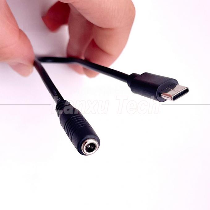 5V Tipo C a CC 3.5x1.35mm 5.5x2.1mm Cable de extensión de carga de energía para ventilador de lámpara de escritorio LED 3
