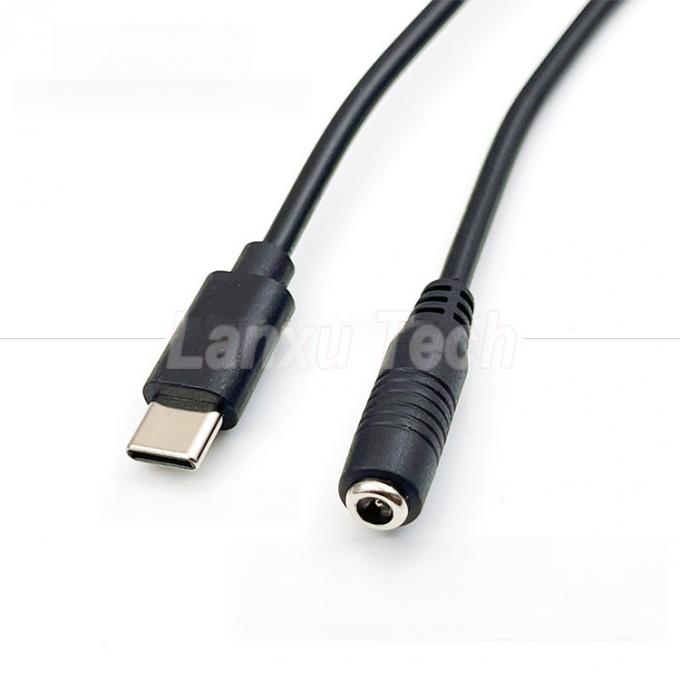 5V Tipo C a CC 3.5x1.35mm 5.5x2.1mm Cable de extensión de carga de energía para ventilador de lámpara de escritorio LED 4