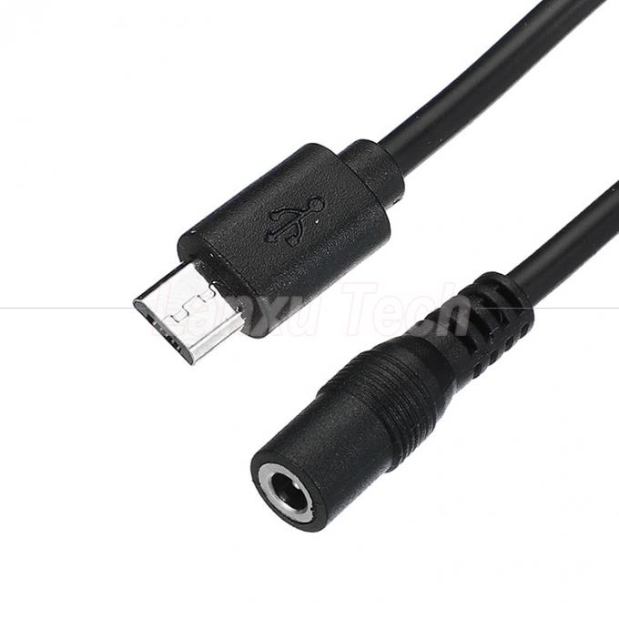 Micro USB Hombre a CC 3.5x1.35mm Hombre Jack cable de extensión de energía para ventiladores LED tiras 2