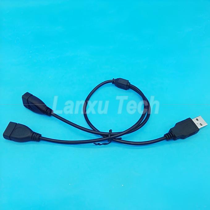 USB 2.0 Un macho a 2 USB doble Jack Y splitter Hub Hábulo de adaptación de cable de extensión de cable de alimentación 6