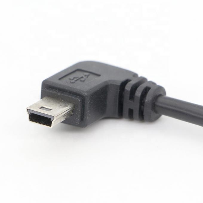 Cerradura de tornillo de 90 grados ángulo derecho de hombre a mujer Mini panel USB cable de extensión de montaje 5