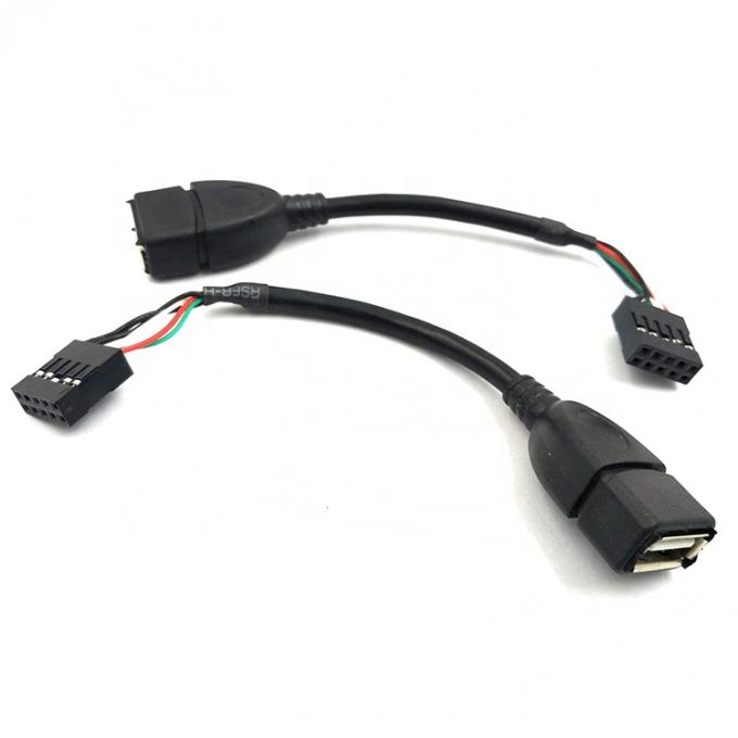 USB Tipo A Femenino a 9 pines Dupont Femenino Cabeza de adaptador de placa base de encabezado 0