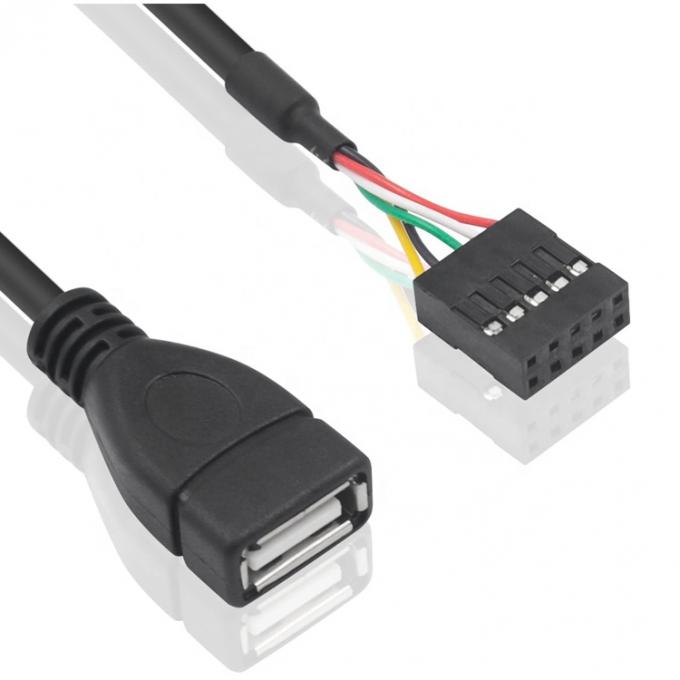 USB Tipo A Femenino a 9 pines Dupont Femenino Cabeza de adaptador de placa base de encabezado 1