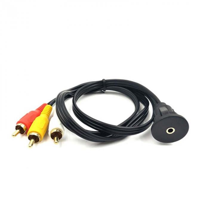 Cable de extensión impermeable DC 3.5 a 3RCA personalizado con panel de montaje de descarga para automóviles, camiones, barcos y computadoras de motocicletas 0