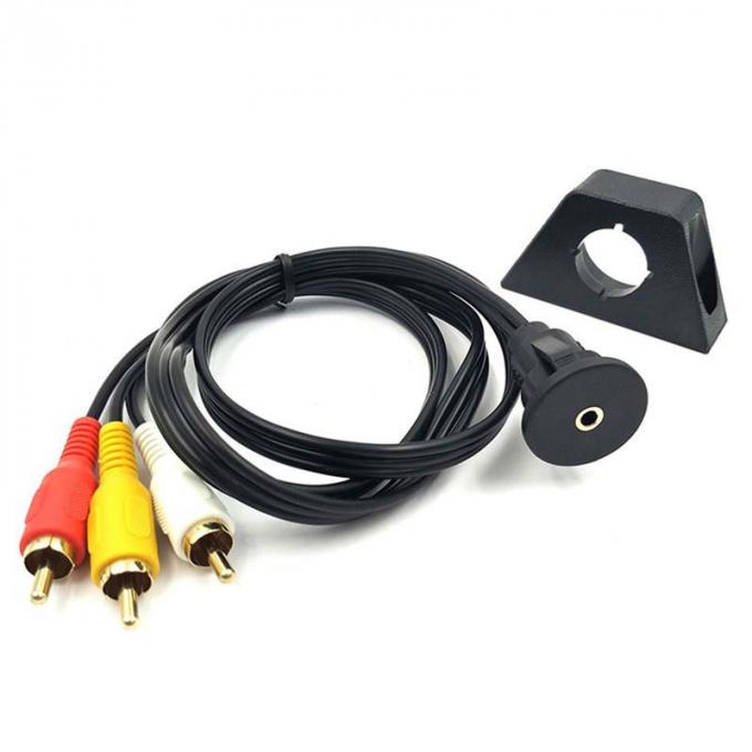 Cable de extensión impermeable DC 3.5 a 3RCA personalizado con panel de montaje de descarga para automóviles, camiones, barcos y computadoras de motocicletas 1