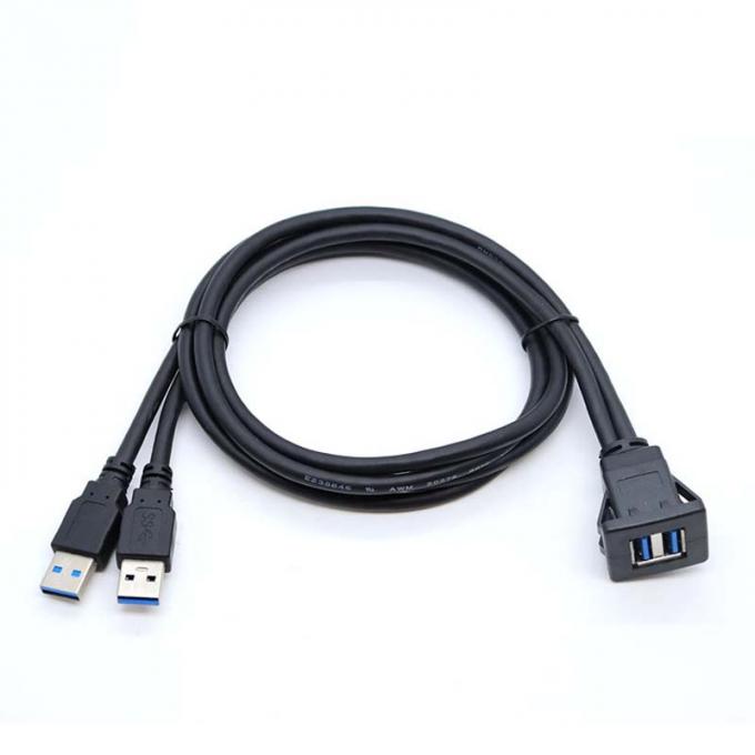 Cable de extensión impermeable de USB 3.0 2.0 para hombre a mujer con panel de montaje para automóviles, camiones, barcos y motocicletas 1