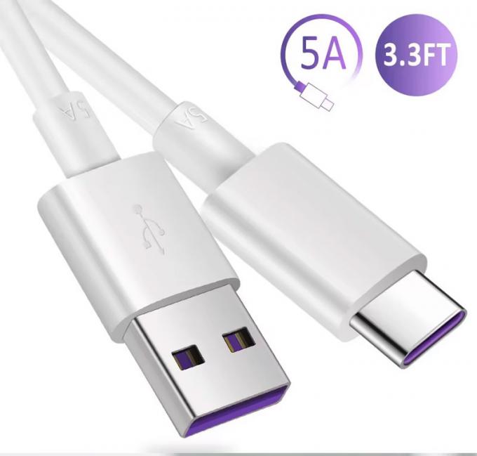 Cable de carga de datos de alta calidad 1M 2M 5A de carga rápida USB a tipo C para teléfono Android Huawei 1
