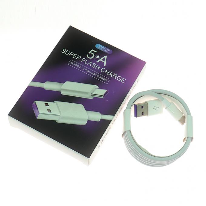 Cable de carga de datos de alta calidad 1M 2M 5A de carga rápida USB a tipo C para teléfono Android Huawei 0