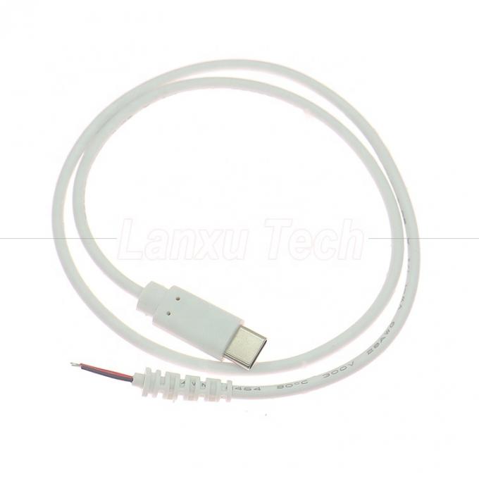 Personalización USB Tipo C Hombre Hembra a alambre desnudo Pigtail Cable de carga de extremo con alivio de tensión 1
