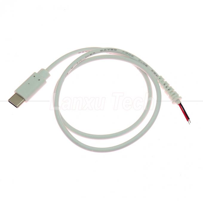 Personalización USB Tipo C Hombre Hembra a alambre desnudo Pigtail Cable de carga de extremo con alivio de tensión 3