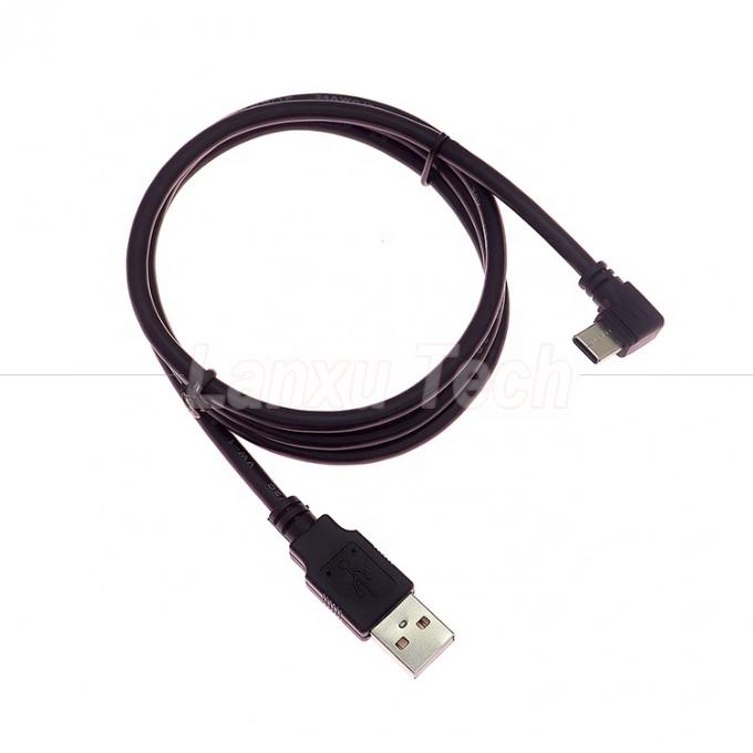 90 grados ángulo recto de carga rápida 2A USB 2.0 al tipo C Cable de extensión del cargador de datos 0