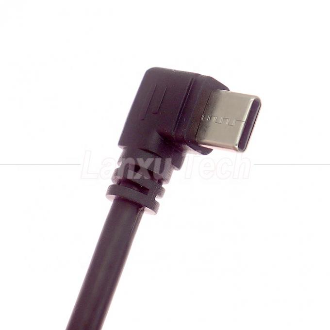90 grados ángulo recto de carga rápida 2A USB 2.0 al tipo C Cable de extensión del cargador de datos 2