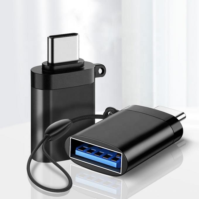 Adaptador portátil Mini Lanyard Shell Metal OTG Tipo C 3.1 Hombre a USB 3.0 Mujer 0