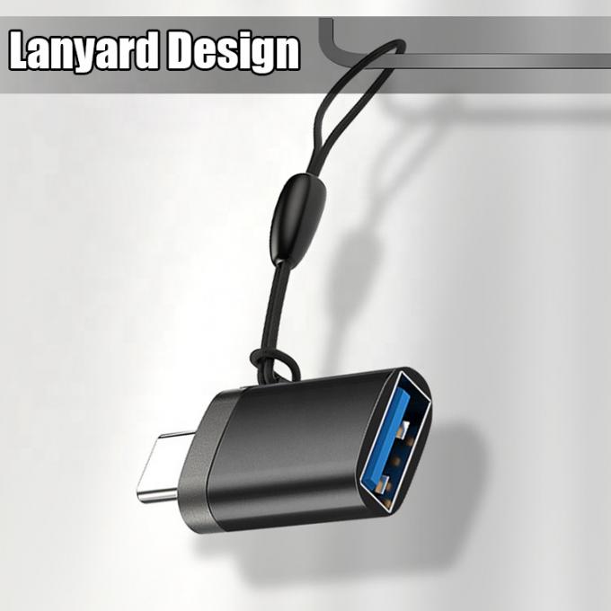Adaptador portátil Mini Lanyard Shell Metal OTG Tipo C 3.1 Hombre a USB 3.0 Mujer 1