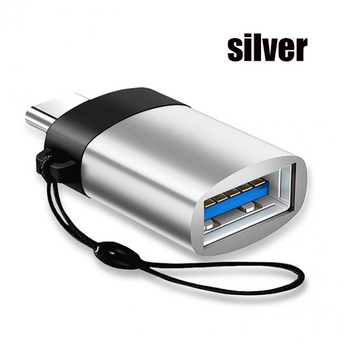 Adaptador portátil Mini Lanyard Shell Metal OTG Tipo C 3.1 Hombre a USB 3.0 Mujer 7