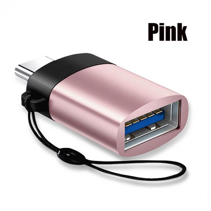 Adaptador portátil Mini Lanyard Shell Metal OTG Tipo C 3.1 Hombre a USB 3.0 Mujer 8
