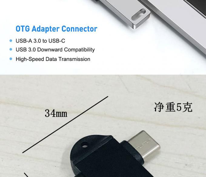 2 en 1 USB3.0 a Micro B Tipo C Convertidor de USB OTG Adaptador para teléfono Android U Disk Mouse 4