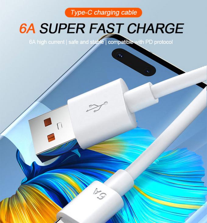 Cable de carga de datos USB de tipo C para teléfonos móviles 0