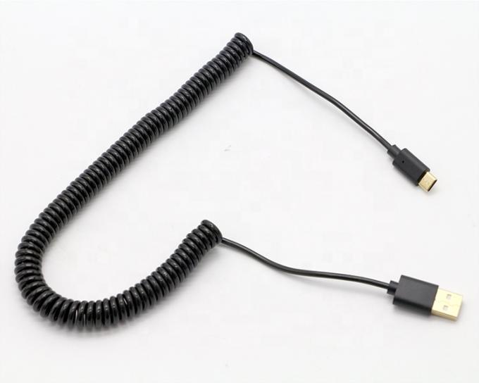 1M 2M 3M de carga rápida de resorte en espiral en espiral cable USB tipo C 5