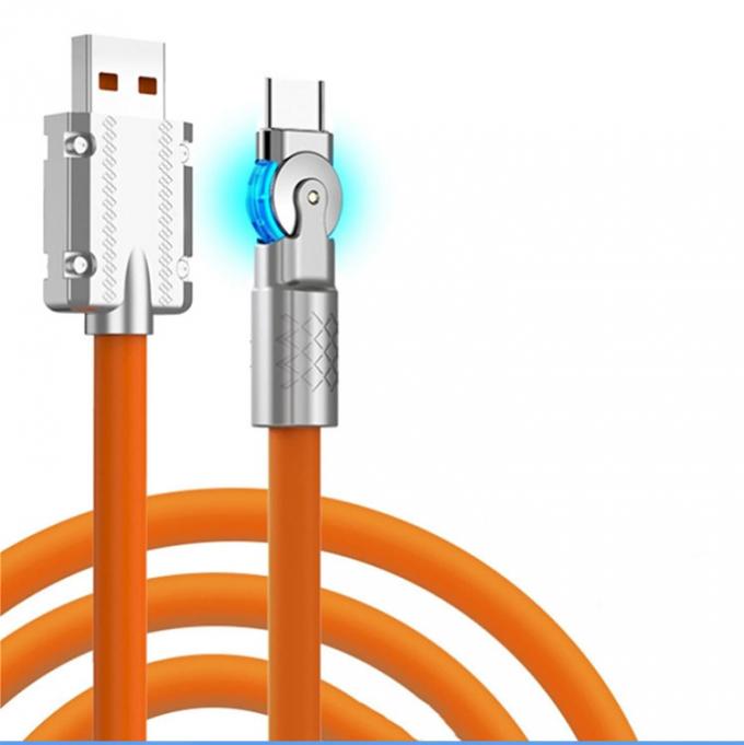 180 grados de rotación de carga rápida 120w 6A Silicona Micro USB Tipo C Cable para teléfono móvil Android 0