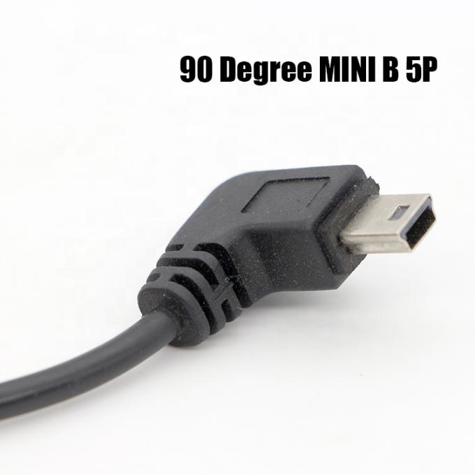 CUSTOM 90 grados ángulo derecho Mini B USB a la mujer DB9 RS232 Cable serie 3