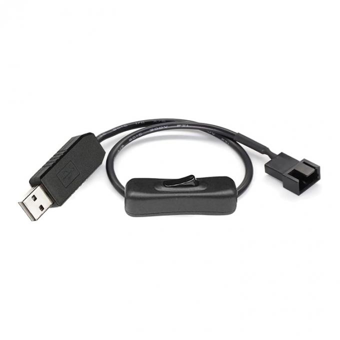 12V Step UP Boost USB a 3 pin 4 pin PWM PC ventilador encendido OFF Cable del adaptador de alimentación del interruptor 0