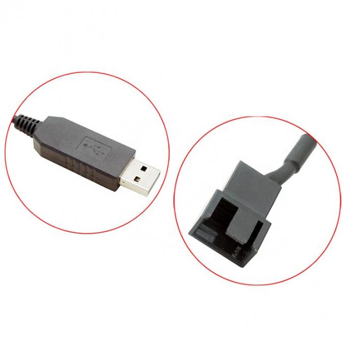 12V Step UP Boost USB a 3 pin 4 pin PWM PC ventilador encendido OFF Cable del adaptador de alimentación del interruptor 3