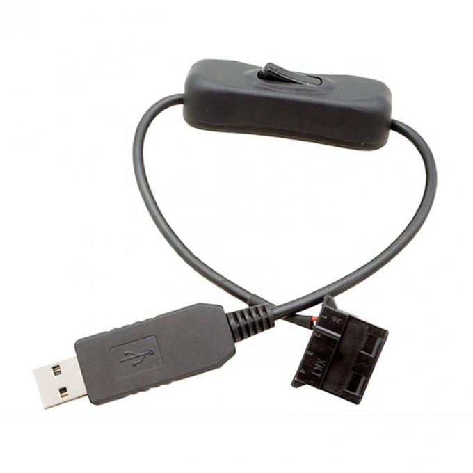 12V Step UP Boost USB a 3 pin 4 pin PWM PC ventilador encendido OFF Cable del adaptador de alimentación del interruptor 6