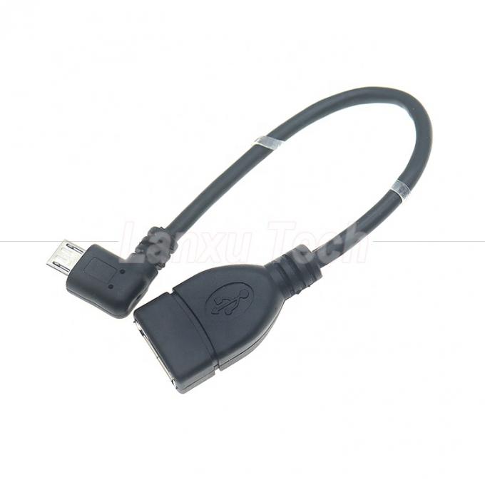 Micro V8 portátil de 90 grados en ángulo recto Micro V8 a USB Conector femenino OTG Cable de adaptador para teléfono portátil 1