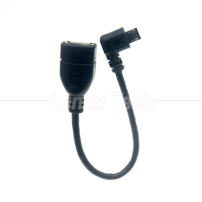 Micro V8 portátil de 90 grados en ángulo recto Micro V8 a USB Conector femenino OTG Cable de adaptador para teléfono portátil 0