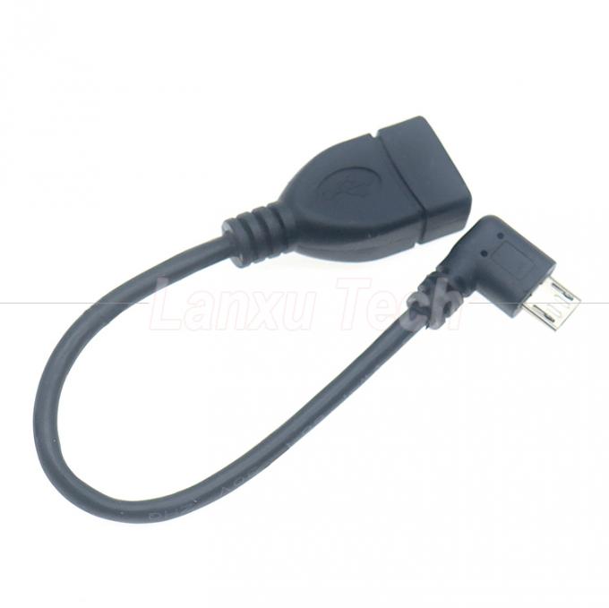 Micro V8 portátil de 90 grados en ángulo recto Micro V8 a USB Conector femenino OTG Cable de adaptador para teléfono portátil 4