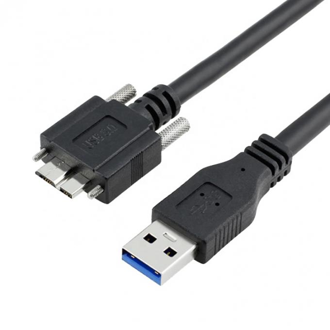 Super velocidad de datos 5Gbps Panel de bloqueo de tornillo Monte Micro B 3.0 a USB 3.0 Un cable de extensión 3