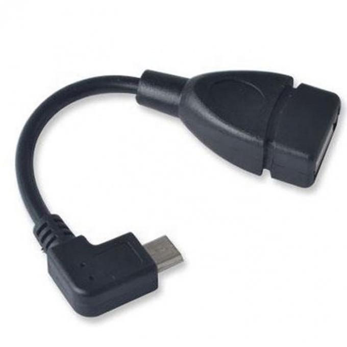 Ángulo de 90 grados Micro B a USB Tipo A Cable de adaptador OTG femenino 0