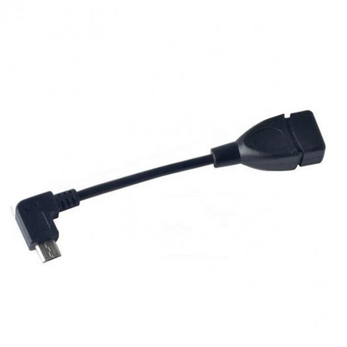 Ángulo de 90 grados Micro B a USB Tipo A Cable de adaptador OTG femenino 4