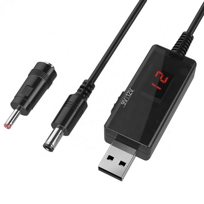 Display LED Multi Compatible Voltage Set Up Booster 5V a 9V 12V USB a cable de cargador de corriente continua 2