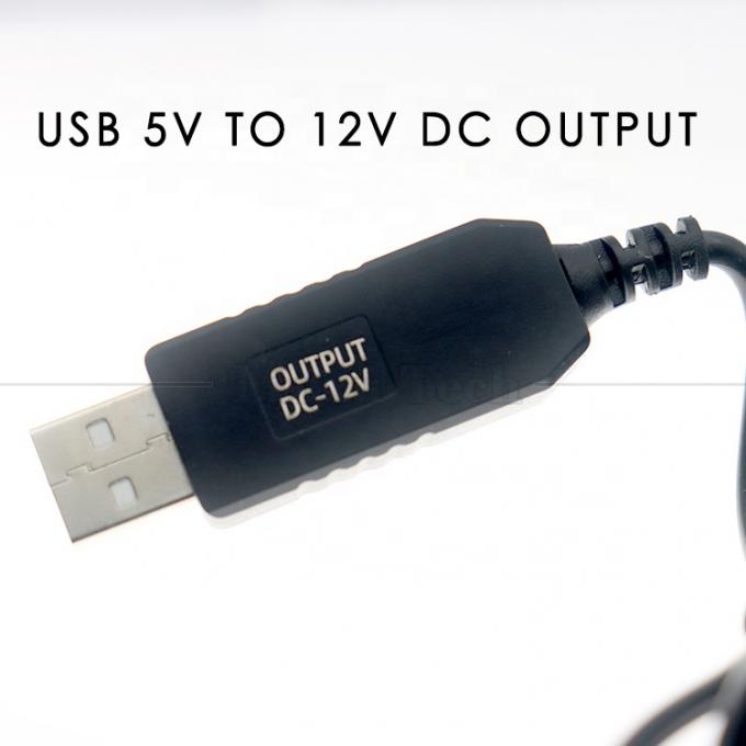 12V Booster USB 5V a 12V Ángulo de 90 grados 5.5x2.1 mm Cable de conexión para el router Wifi 4