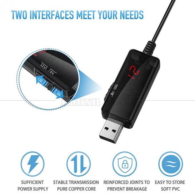 1m Drok 5V USB para impulsar 9V 12V Step Up Multi Output DC Converter Cable para el módem del router 4