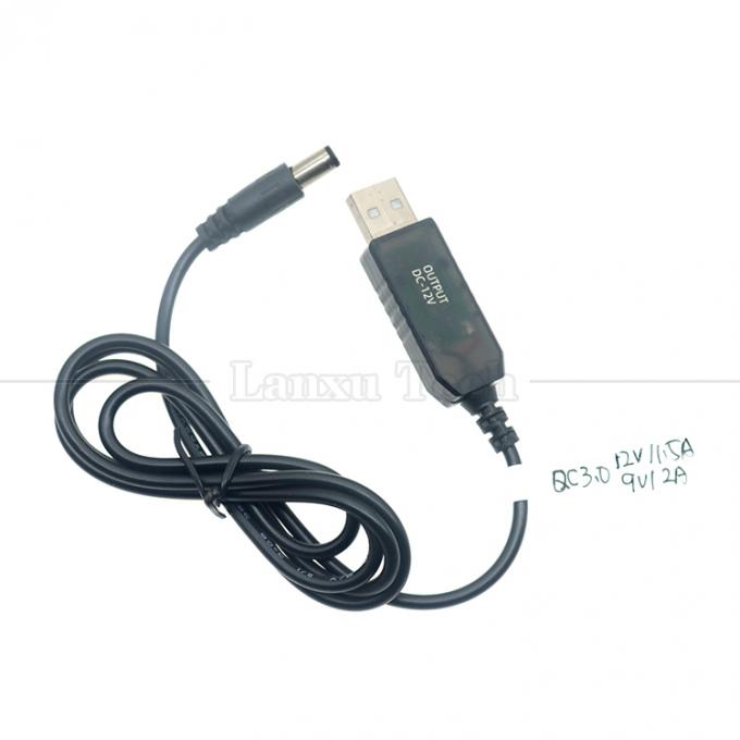 QC3.0 QC2.0 QC Carga de gran salida 12V 1.5A 9V 2A 5V a 12V Cable de cargador USB para la banda LED del enrutador 7