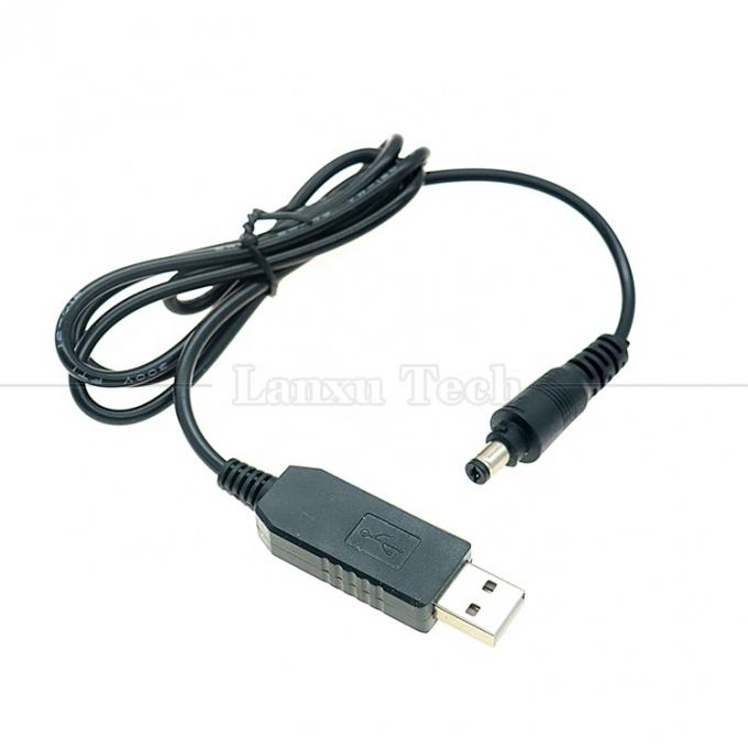 Alta calidad de 5V USB a 12V salida DC 5.5x2.1mm bloqueo Conector de refuerzo Configurar el cable de alimentación USB para lámparas de la tira de led 3