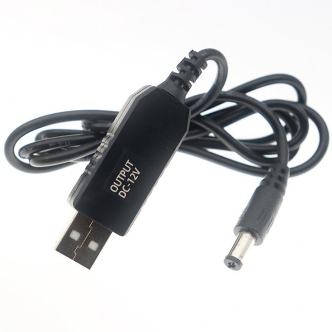 Alta compatibilidad 1m Step Up Booster Cargador de potencia 5.5x2.1 mm DC 5V a 12V Cable USB para el enrutador Wifi 4