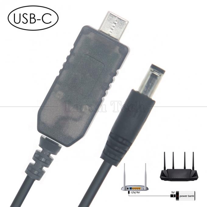 Tipo de USB C a CC 5.5x2.1mm 8.4v 7.4v 6v 4.5v 3.6v 3v 2.4v 9v 12v Cable de salida para el circuito de banda de luz LED del router Wifi 5