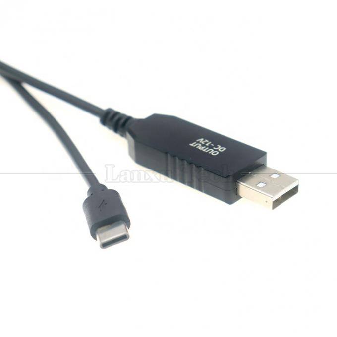 USB 5V a USB Tipo C 12V Convertidor de potencia de salida de refuerzo Cable de cargador de energía para esterillas de luz led 3