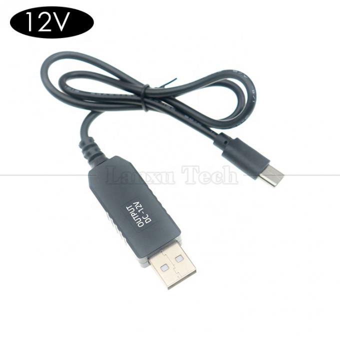 USB 5V a USB Tipo C 12V Convertidor de potencia de salida de refuerzo Cable de cargador de energía para esterillas de luz led 1